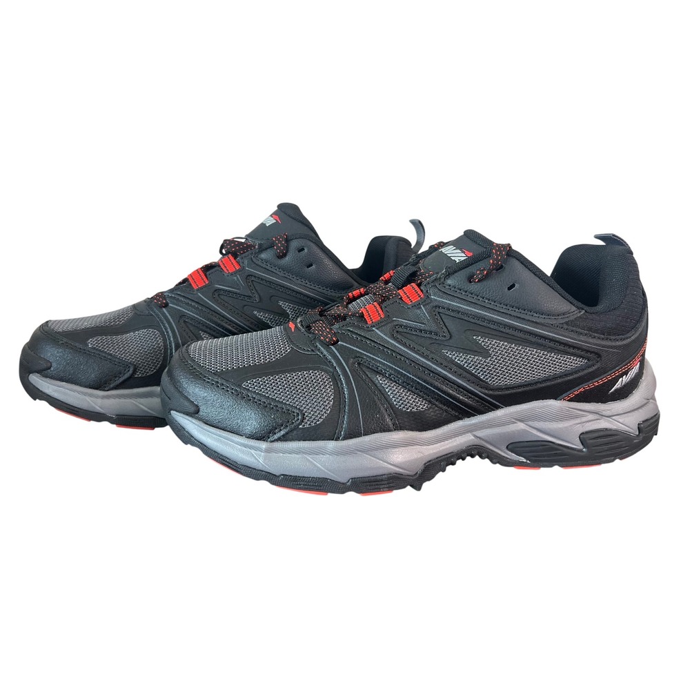 Avia Mens 10.5 W Black Grey Red Trail Running Walking Shoes MNAV43GX004 Wide